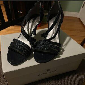 Woman's Navy Blue Sparkling Heels